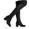 image:imageDREAM PAIRS Womens Laurence Over The Knee Thigh High Chunky Heel Boots Long Stretch Sexy Fall BootsBlacksuede