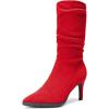 image:imageDREAM PAIRS Womens Mid Calf Boots High Heels Pointed Toe Zip Fashion Dressy BootRedsuede
