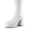image:imageDREAM PAIRS Womens Mid Calf Gogo Boots Platform High Chunky Block Heel Square Toe Ankle BootsWhitepat