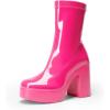 image:imageDREAM PAIRS Womens Platform Gogo Ankle Boots High Chunky Block Heel Square Toe Booties ShoesHot Pinkpat