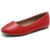 image:imageDREAM PAIRS Womens SoleSimple Wide Width Flats Ballerina Walking Flats Comfortable Slip on ShoesRedpu1
