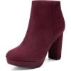 image:imageDREAM PAIRS Womens Stomp High Heel Ankle BootsBurgundy