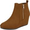 image:imageDREAM PAIRS Womens Suede Low Wedges Ankle BootsTanSuede