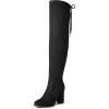 image:imageDREAM PAIRS Womens Thigh High Over The Knee Fashion Boots Block Mid Heel Long Sexy Faux Fur BootsShooblack