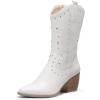 image:imageDREAM PAIRS Womens Western Cowboy boots Mid Calf Cowgirl boot Pullon