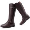 image:imageDREAM PAIRS Womens Wide Calf Knee High Faux FurLined Flat Fashion Winter Boots with Side ZipperBrown