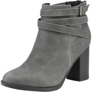 image:imageDREAM PAIRS Womens Chunky High Heel Ankle Boots Close Toe Fall Heeled Booties ShoesGrey