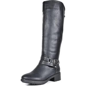 image:imageDREAM PAIRS Womens Knee High Boots Buckle Riding BootsBlacku