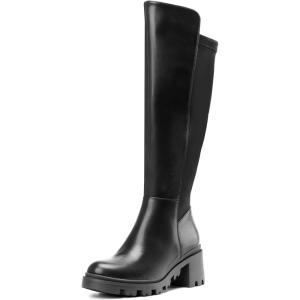 image:imageDREAM PAIRS Womens Knee High Boots Comfortable Platform Round Toe Stretch Boots for WomenBlack