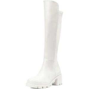 image:imageDREAM PAIRS Womens Knee High Boots Comfortable Platform Round Toe Stretch Boots for WomenWhite