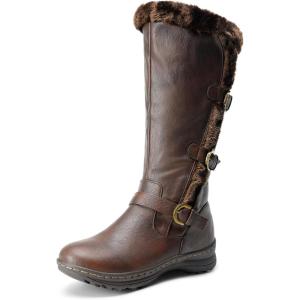 image:imageDREAM PAIRS Womens Knee High Boots Thick Faux Fur Lined Winter Snow Warm Boots with ZipperBrown
