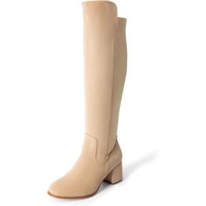 image:imageDREAM PAIRS Womens Knee High Stretchy Fashion BootsNudesuede