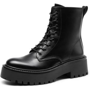 image:imageDREAM PAIRS Womens Lace up Combat Ankle Boots Fashion Lug Sole Platform Booties ShoesSize 8BLACKPUSDAB2442W
