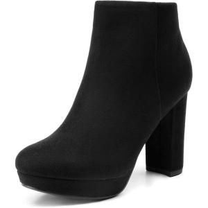 image:imageDREAM PAIRS Womens Stomp High Heel Ankle BootsBlack
