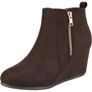 image:imageDREAM PAIRS Womens Suede Low Wedges Ankle BootsCoffeeSuede