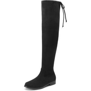 image:imageDREAM PAIRS Womens Thigh High Boots Low Block Heel Casual Fashion Over the Knee BootsBlacksuede