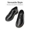image:imageDREAM PAIRS Boys Girls Dress Shoes Kids Uniform Formal Classic Oxfords Laceup for Toddler Little Big KidBlackpu