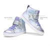 image:imageDREAM PAIRS Girls Sneakers High Top Hook and Loop Sparkly Shiny Comfortable Casual Walking Shoes for ToddlerLittleBig KidsPurpleBlue