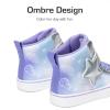 image:imageDREAM PAIRS Girls Sneakers High Top Hook and Loop Sparkly Shiny Comfortable Casual Walking Shoes for ToddlerLittleBig KidsPurpleBlue