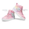 image:imageDREAM PAIRS Girls Sneakers High Top Hook and Loop Sparkly Shiny Comfortable Casual Walking Shoes for ToddlerLittleBig KidsRainbowPink
