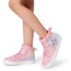 image:imageDREAM PAIRS Girls Sneakers High Top Hook and Loop Sparkly Shiny Comfortable Casual Walking Shoes for ToddlerLittleBig KidsRainbowPink