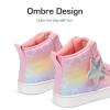 image:imageDREAM PAIRS Girls Sneakers High Top Hook and Loop Sparkly Shiny Comfortable Casual Walking Shoes for ToddlerLittleBig KidsRainbowPink