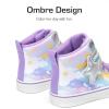 image:imageDREAM PAIRS Girls Sneakers High Top Hook and Loop Sparkly Shiny Comfortable Casual Walking Shoes for ToddlerLittleBig KidsRainbowPurple