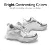 image:imageDREAM PAIRS Girls Sneakers Lace up Lightweight Sparkle StarGlow Breathable Jelly Sole Kids Walking Shoes Casual SportsSilverWhite