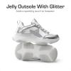 image:imageDREAM PAIRS Girls Sneakers Lace up Lightweight Sparkle StarGlow Breathable Jelly Sole Kids Walking Shoes Casual SportsSilverWhite