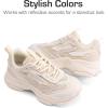 image:imageDREAM PAIRS Kids Girls Sneakers Jelly Sole Lace up Shoes Lightweight Walking Shoes for Girls BoysBeige