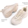 image:imageDREAM PAIRS Kids Girls Sneakers Jelly Sole Lace up Shoes Lightweight Walking Shoes for Girls BoysBeige