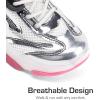 image:imageDREAM PAIRS Kids Girls Sneakers Jelly Sole Lace up Shoes Lightweight Walking Shoes for Girls BoysSilverHot Pink