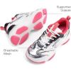 image:imageDREAM PAIRS Kids Girls Sneakers Jelly Sole Lace up Shoes Lightweight Walking Shoes for Girls BoysSilverHot Pink