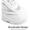 image:imageDREAM PAIRS Kids Girls Sneakers Jelly Sole Lace up Shoes Lightweight Walking Shoes for Girls BoysWhiteSilver