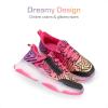 image:imageDREAM PAIRS Kids Girls Sneakers Zipper Casual Shoes Jelly Sole Sports Shoes Lightweight Walking ShoesBlackPink