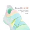 image:imageDREAM PAIRS Kids Sneakers Girls SlipOn Shoes ZStrap Colorful Jelly Sole Walking ShoesRainbowGreen