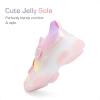 image:imageDREAM PAIRS Kids Sneakers Girls SlipOn Shoes ZStrap Colorful Jelly Sole Walking ShoesRainbowPink
