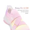 image:imageDREAM PAIRS Kids Sneakers Girls SlipOn Shoes ZStrap Colorful Jelly Sole Walking ShoesRainbowPink