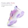 image:imageDREAM PAIRS Kids Sneakers Girls SlipOn Shoes ZStrap Colorful Jelly Sole Walking ShoesRainbowPurple