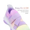image:imageDREAM PAIRS Kids Sneakers Girls SlipOn Shoes ZStrap Colorful Jelly Sole Walking ShoesRainbowPurple