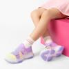 image:imageDREAM PAIRS Kids Sneakers Girls SlipOn Shoes ZStrap Colorful Jelly Sole Walking ShoesRainbowPurple