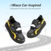 image:imageDREAM PAIRS Toddler Boys Sneakers Little Kids Shoes Fun Cartoon Cute Causal Walking Hook and Loop LightweightBlack