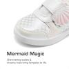 image:imageDREAM PAIRS Toddler Girls Sneakers Sparkly Shiny Lightweight Comfortable Hook and Loop Casual Walking Little Kids ShoesWhiteRainbow