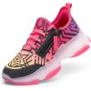 image:imageDREAM PAIRS Kids Girls Sneakers Zipper Casual Shoes Jelly Sole Sports Shoes Lightweight Walking ShoesBlackPink