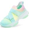 image:imageDREAM PAIRS Kids Sneakers Girls SlipOn Shoes ZStrap Colorful Jelly Sole Walking ShoesRainbowGreen