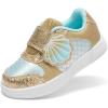 image:imageDREAM PAIRS Toddler Girls Sneakers Sparkly Shiny Lightweight Comfortable Hook and Loop Casual Walking Little Kids ShoesGoldGreen