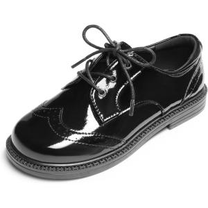 image:imageDREAM PAIRS Boys Girls Dress Shoes Kids School Uniform Formal Casual Oxfords for Toddler Little KidBlackpat