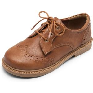image:imageDREAM PAIRS Boys Girls Dress Shoes Kids School Uniform Formal Casual Oxfords for Toddler Little KidBrown