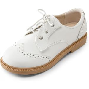 image:imageDREAM PAIRS Boys Girls Dress Shoes Kids School Uniform Formal Casual Oxfords for Toddler Little KidWhite