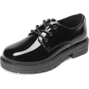 image:imageDREAM PAIRS Boys Girls Dress Shoes Kids Uniform Formal Classic Oxfords Laceup for Toddler Little Big KidBlackpat